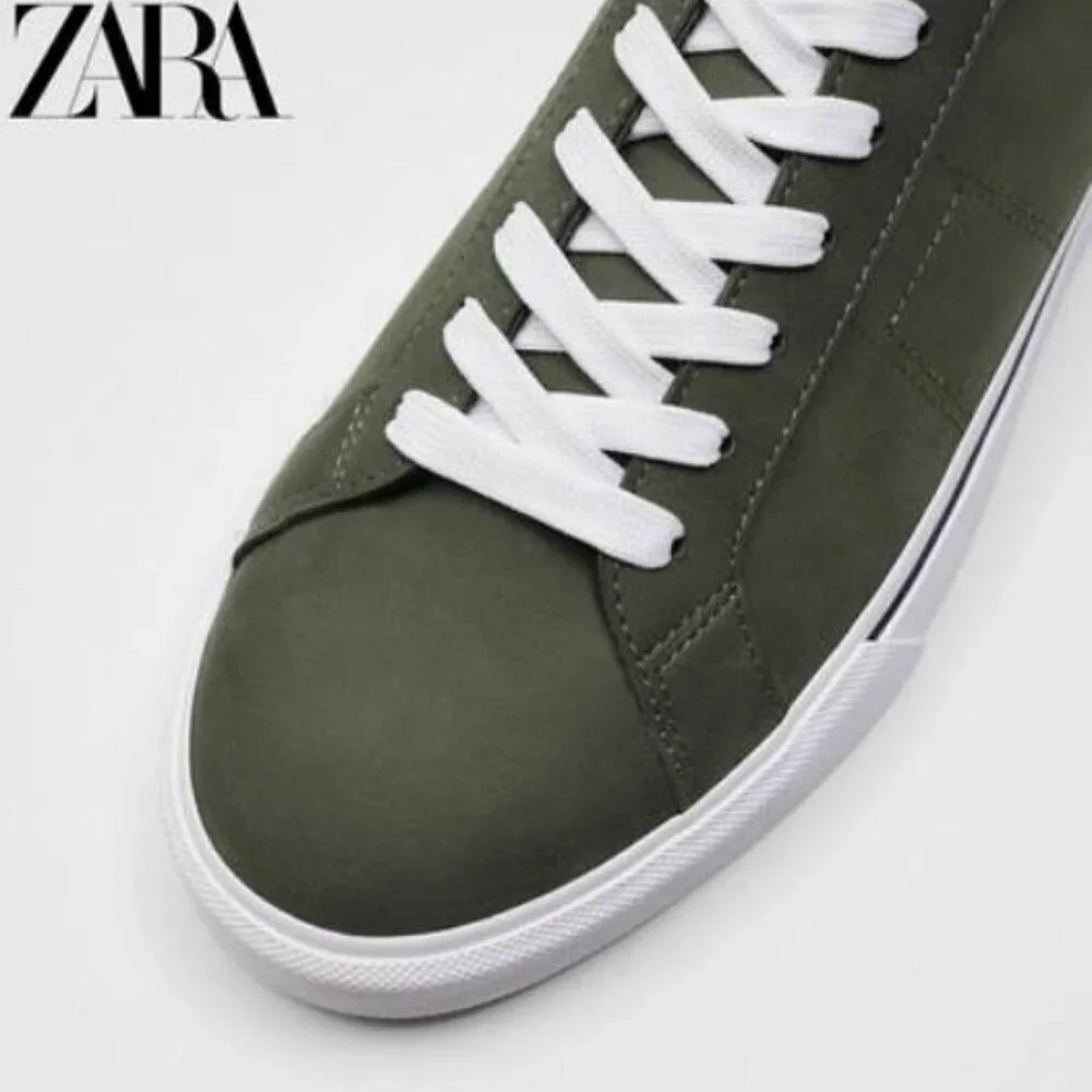 ZARA Men's Comfortable Tennis Shoes Khaki Green Size: 27.6cm USA 10 Eur 43 2282
